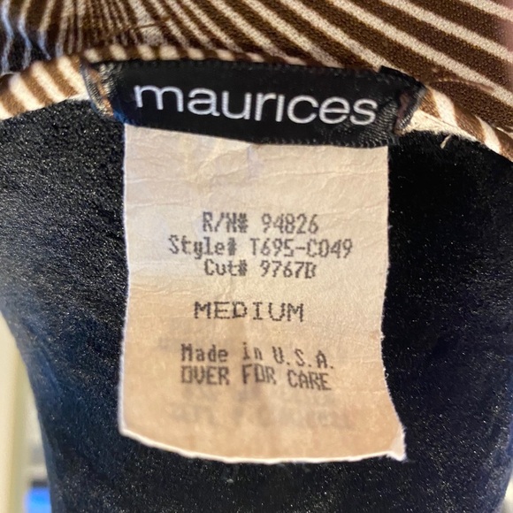Brown and White Faux Wrap Dress, Maurices’s, Med - Picture 7 of 8